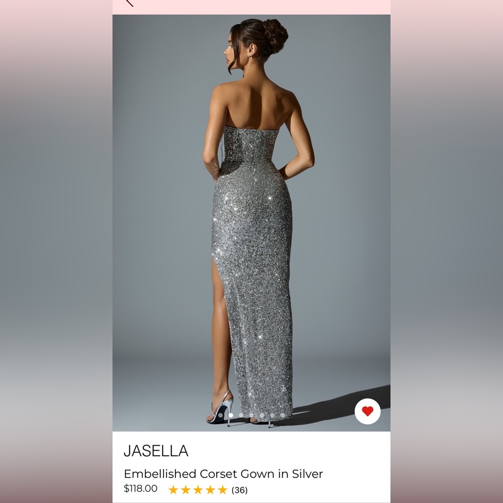 Oh Polly Silver Strapless Dress - Picture 6 of 12